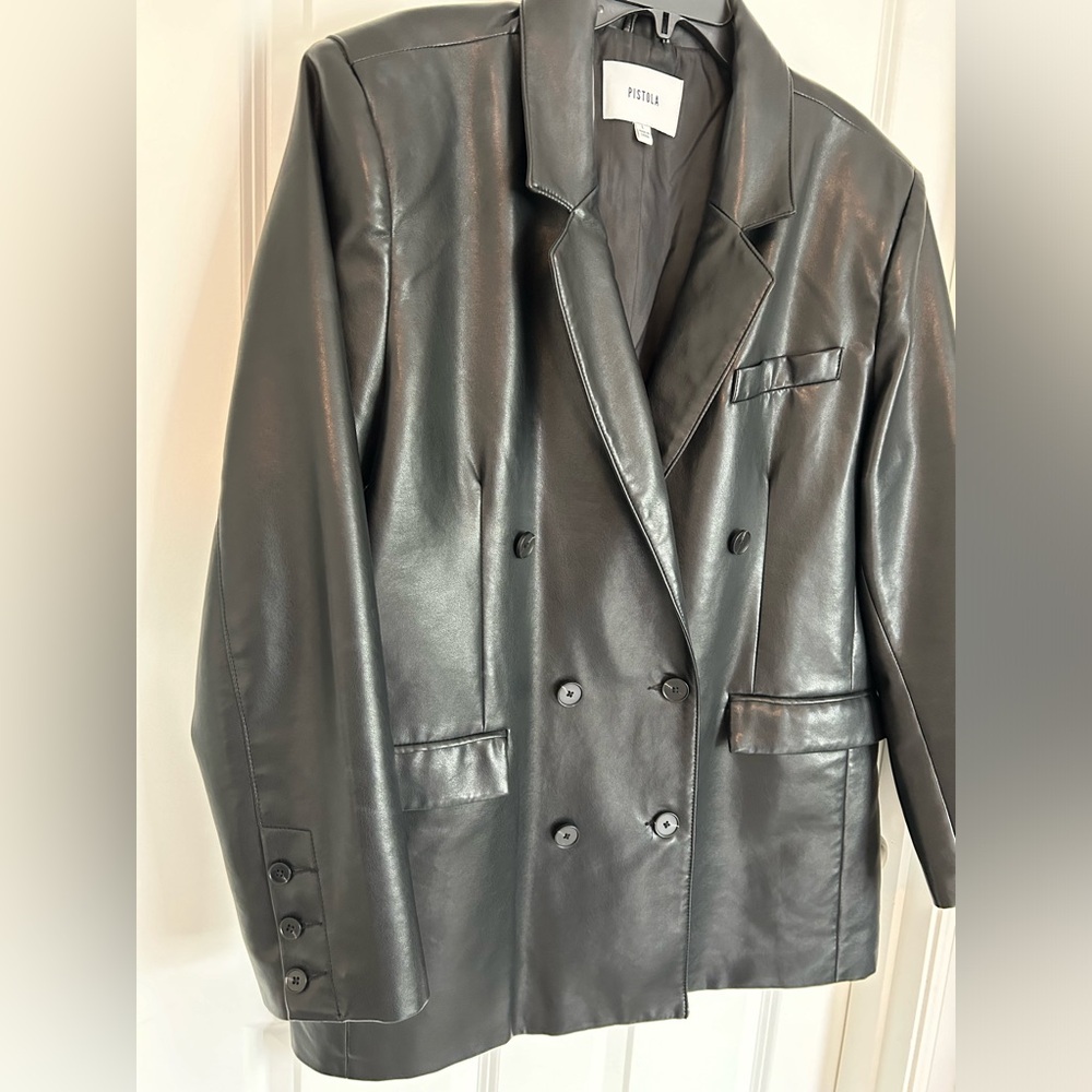 Pistola Black Leather Blazer - Picture 5 of 11